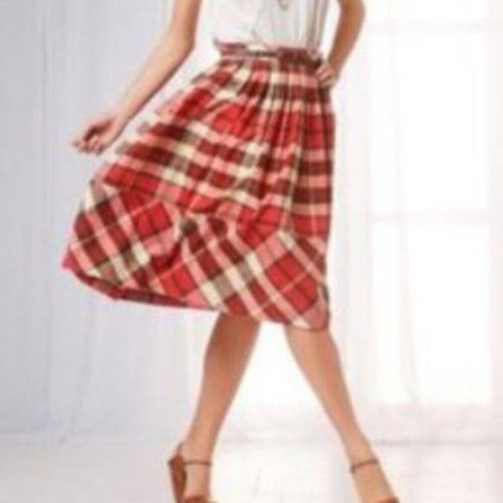 Talbots Knee-Length Pleated Cotton Skirt Preppy Everyday Casual Size 4